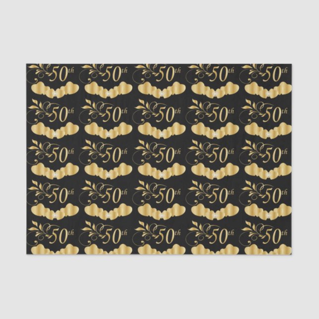 50th Golden Wedding Anniversary Tissue Paper (Front)