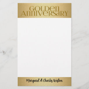 50th Golden Wedding Annivsersary Name Stationery