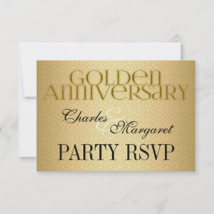 50th Golden Wedding Annivsersary Party RSVP Card