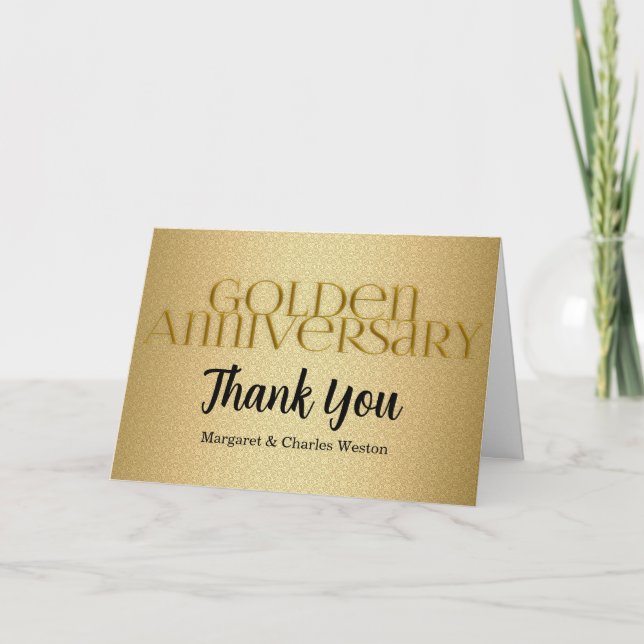 50th Golden Wedding Annivsersary Thank You Card (Front)