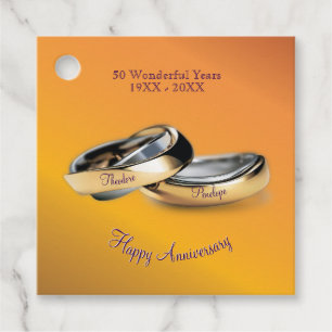 50th ✨💛 Golden Wedding Rings Anniversary Favour Tags