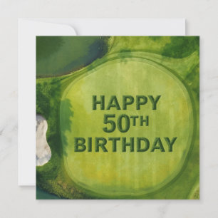50th Golf birthday to golfer on putting green