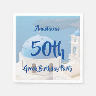 50th Greek Birthday Party personalised Napkin