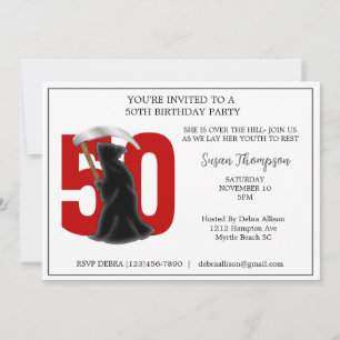 50th Grim Reaper Birthday Invitation