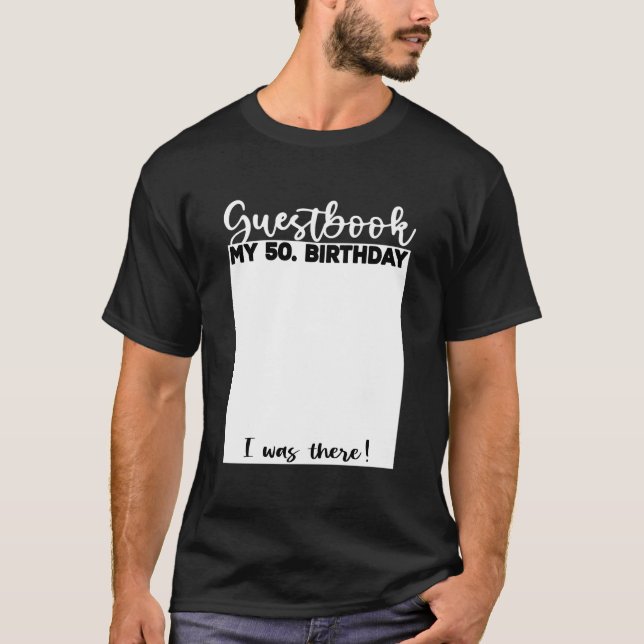 50Th Guest Book Bday Celebrant Guest List Guestboo T-Shirt (Front)