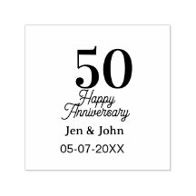 50th happy anniversary name date silver gold date