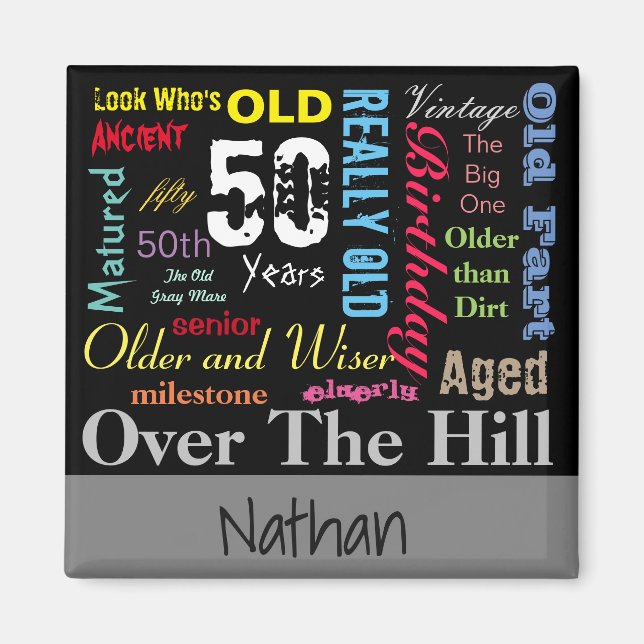 50th Happy Birthday in a Graffiti Style Magnet (Front)