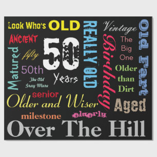 50th Happy Birthday in a Large Graffiti Design Wrapping Paper