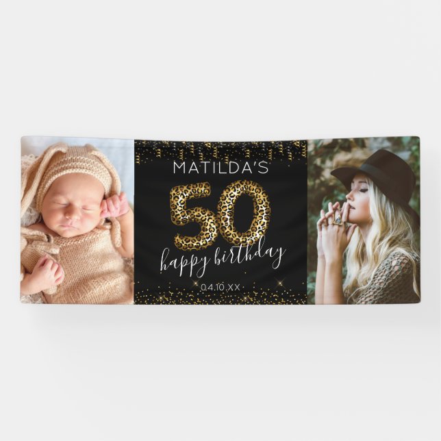 50th Happy Birthday Photo Banner (Horizontal)