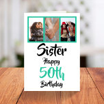 50th happy birthday sister photo collage Card<br><div class="desc">🌶️ Put a smile on a face with this awesome 50th birthday sister photo collage card. - Simply click to personalise this design 🔥 My promises - This design is unique and is designed with you in mind 🙏 Thank you for supporting my small business - If you would like...</div>
