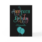 50th Happy Birthday Stylish Text Name Colourful