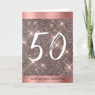 50th Happy Birthday Trendy Chic Card