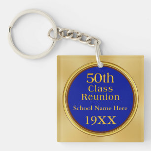 50th High School Class Reunion, Your Text, Colours Key Ring