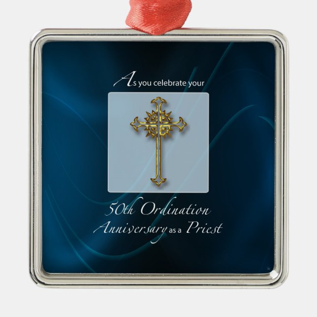 50th Jubilee Ordination Anniversary of Priest Metal Tree Decoration (Front)