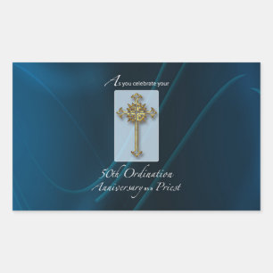 50th Jubilee Ordination Anniversary of Priest Rectangular Sticker