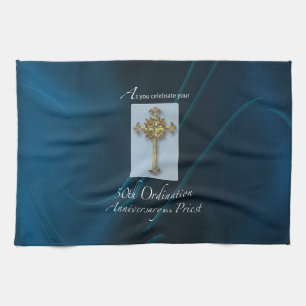50th Jubilee Ordination Anniversary of Priest Tea Towel