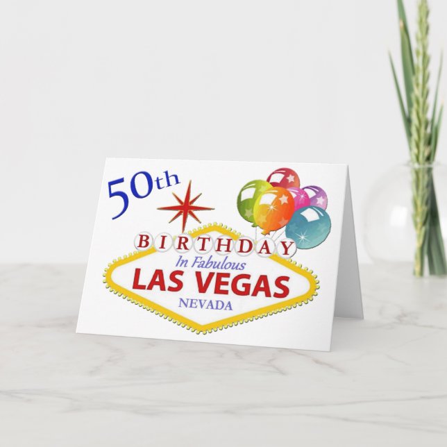 50th Las Vegas Birthday Card (Front)