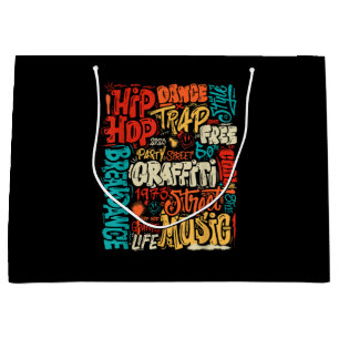 50th Music And Hip hop Graffiti Cassette Vintage R Large Gift Bag