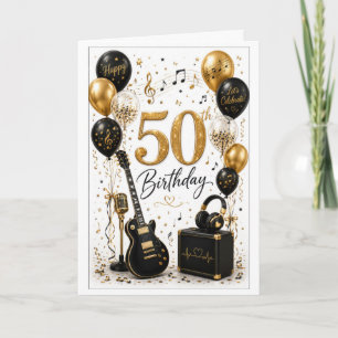 50th Music Birthday Card