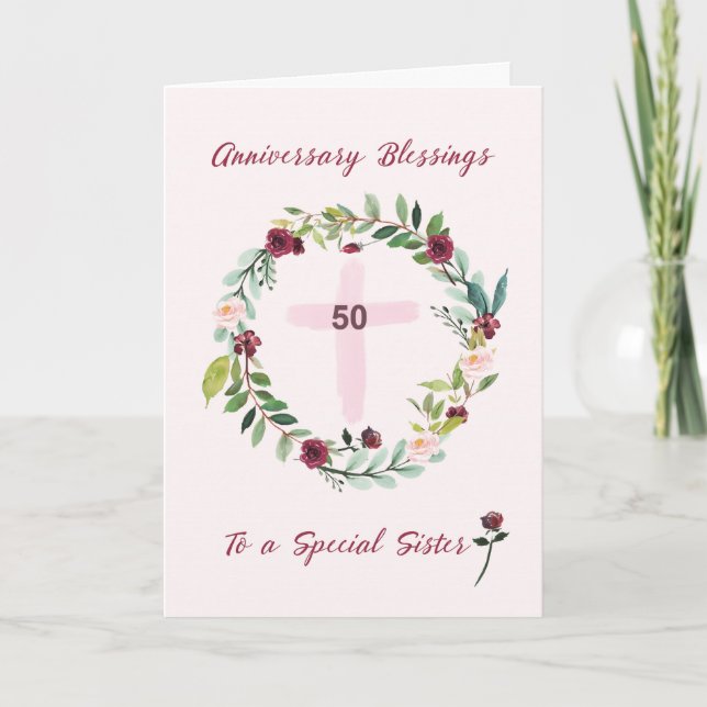 50th Nun Religious Sister Anniversary Blessings Card (Front)