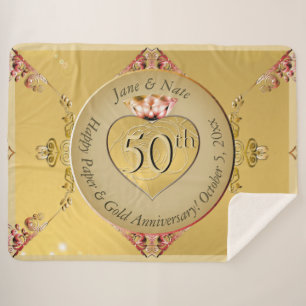 50th or 1st Golden Anniversary Sherpa Blanket