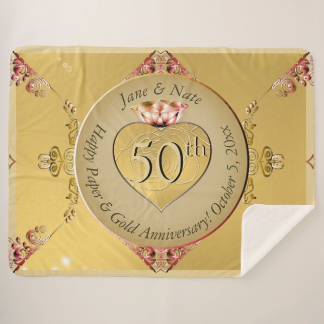50th or 1st Golden Anniversary Sherpa Blanket (Front (Horizontal))