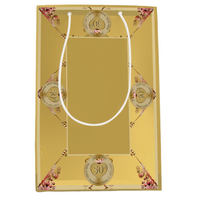 50th or 1st Wedding Anniversary Gift Bag (Front)