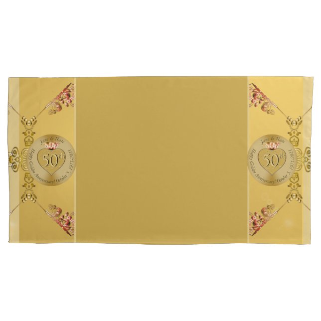 50th or 1st Wedding Anniversary Pillowcase (Front)