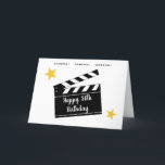 50th or Any Age Fun Movie Theme Birthday Greeting Card<br><div class="desc">A fun movie themed birthday greeting for any milestone year or off year birthday celebration. Time for lights, camera and action as the black and white clapboard wishes the birthday guy or gal a happy birthday. This birthday greeting card coordinates with our Dinner and a Movie themed birthday party invitations....</div>