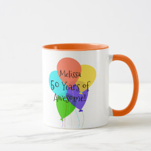 50th or Any Age Personalised Name Birthday Gift Mug