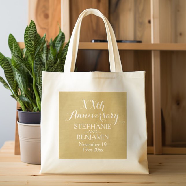 50th or Other Wedding Anniversary Personalised Tote Bag (Personalized Tote Bag - Wedding Anniversary)