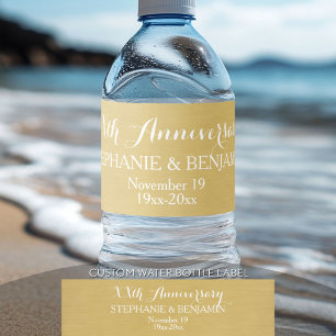 50th or Other Wedding Anniversary Personalised Water Bottle Label