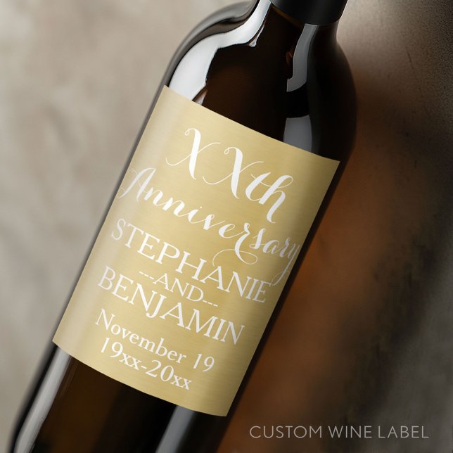 50th or Other Wedding Anniversary Personalised Wine Label (Custom Wedding Anniversary Wine Label)
