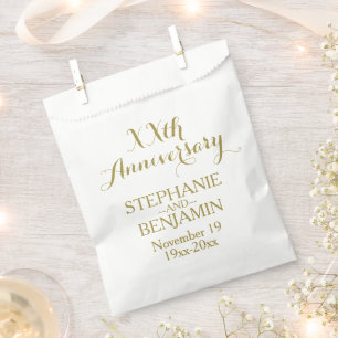 50th or Other Wedding Anniversary - Script Font Favour Bags