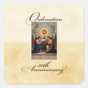 50th Ordination Anniversary Angels at Altar Square Sticker