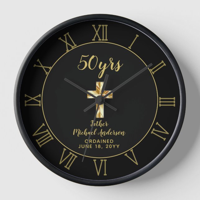 50th Ordination Anniversary Priest Golden Jubilee  Clock (Front)