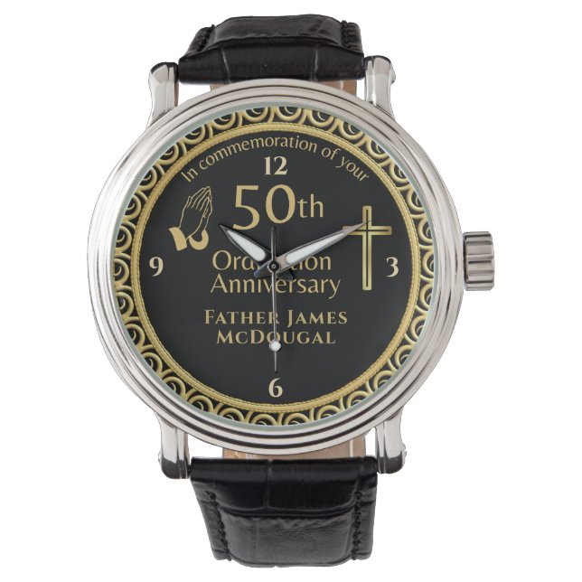 50TH Ordination Anniversary Priest PERSONALIZED  Watch (Front)