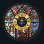 50th Ordination Anniversary Stained Glass Golden Large Clock<br><div class="desc">ANY number of years as an Ordained Pastor, Priest Minister Deacon etc. Ordination Anniversary personalised commemorative keepsake Gift with text template fields for you to add name, date and other text as desired. Add a personal message, greeting, Bible verse, scripture, proverb. Suitable for any milestone 1st 5th 10th 15th 20th...</div>