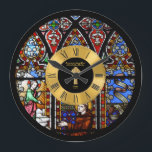 50th Ordination Anniversary Stained Glass Golden Large Clock<br><div class="desc">ANY number of years as an Ordained Pastor, Priest Minister Deacon etc. Ordination Anniversary personalised commemorative keepsake Gift with text template fields for you to add name, date and other text as desired. Add a personal message, greeting, Bible verse, scripture, proverb. Suitable for any milestone 1st 5th 10th 15th 20th...</div>