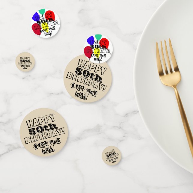 50th Over the Hill Birthday Balloons Confetti (Group)