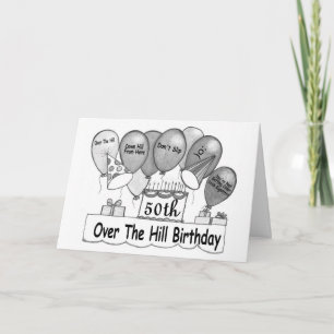 50th Over The Hills Birthday Card