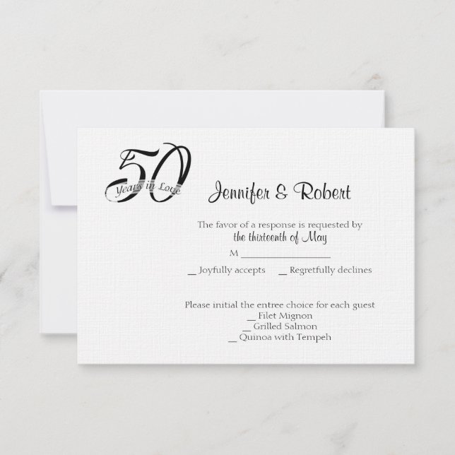 50th Photo Anniversary Response Card (Front)