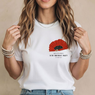 50th Red Flamenco Dancer Fan Birthday Party T-Shirt