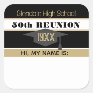 50th Reunion! Class Reunion Name tag Sticker