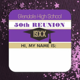 50th Reunion! Class Reunion Name tag Sticker