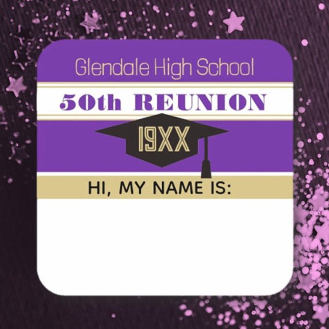50th Reunion! Class Reunion Name tag Sticker (Creator Uploaded)