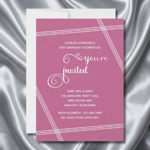 50th Simple Modern Elegant Birthday Party Invites