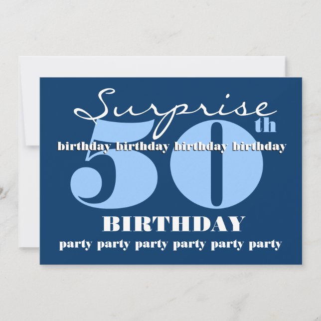 50th SUPRISE Birthday Party Invitation Template V4 (Front)
