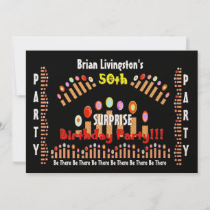 50th SURPRISE Birthday Party Candles Invitation