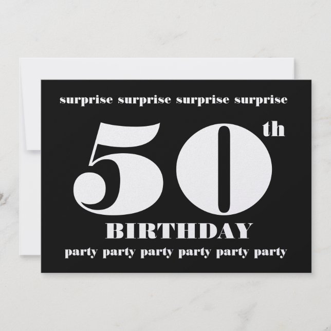 50th SURPRISE Birthday Party Invitation Template (Front)